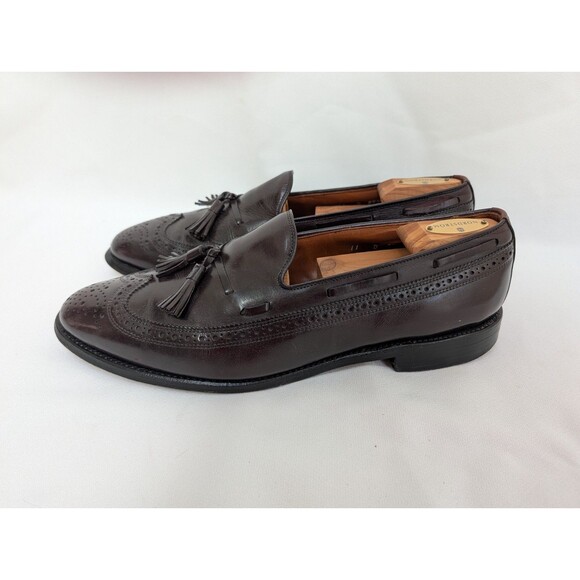 Allen Edmonds Manchester Tassel Loafers Men 11D Brown Wingtip Brogue Kiltie USA